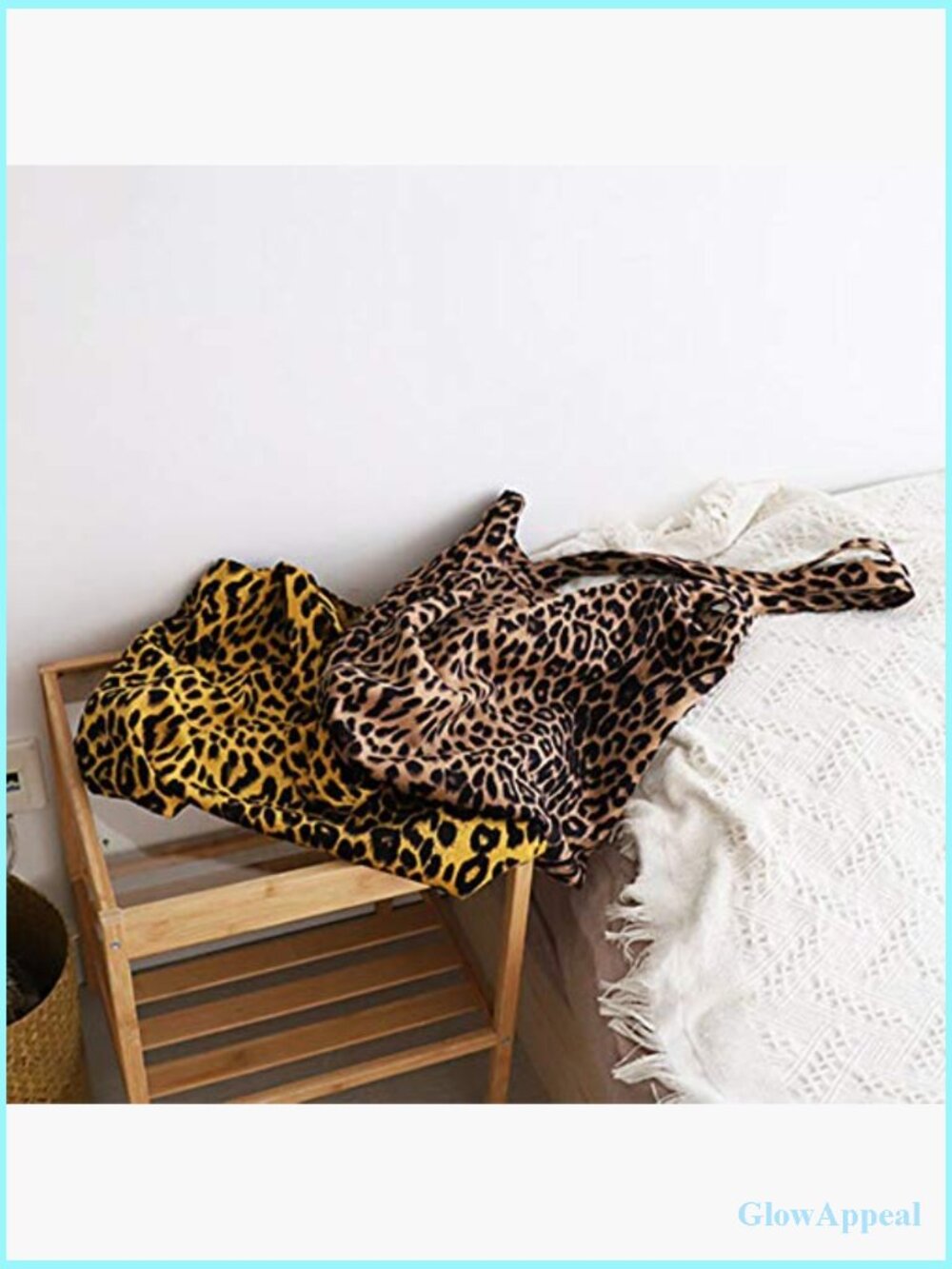 Soft & Lightweight Leopard Tote Purse Handbag Travel Satchel - Picture 6 of 7